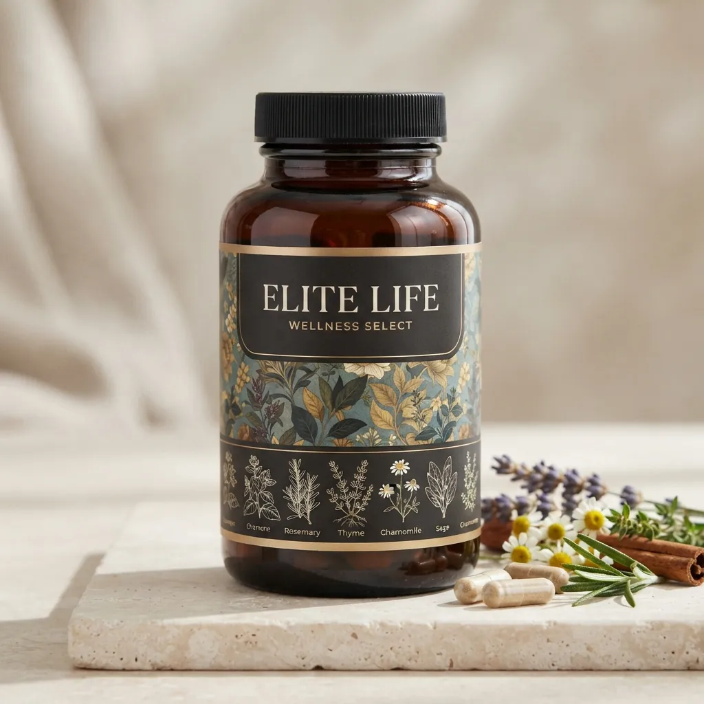 Elite Life Wellness Select valkoinen lääkeaineiden pullo